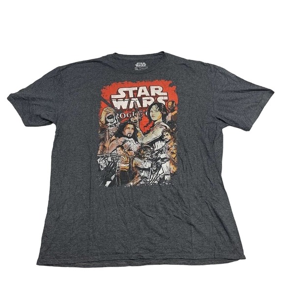 Star Wars Rogue One Graphic Tee Thrifted Vintage Style Size 2XL - Picture 1 of 8